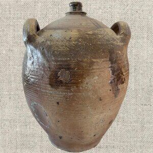 19c French Provincial Stoneware Olive Oil Jug